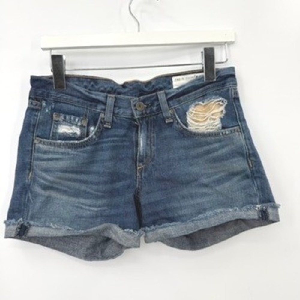 Rag and Bone Cut Off Denim Shorts Women 24 Distressed Boho Festival Grunge Indie